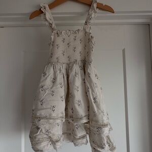 Noralee White Floral ruffle strap dress Girl size 4